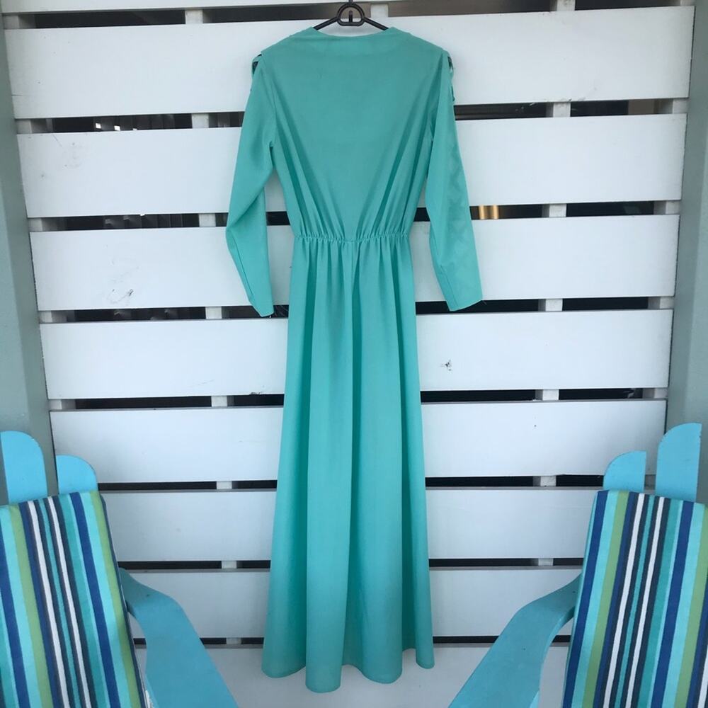 VTG 60s 70s retro handmade one of a kind maxi dress with arm cutouts - Picture 8 of 10